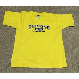 Y2K Chicago Neon Yellow Retro Graphic Short Sleeve Shirt Youth Fits 10/12